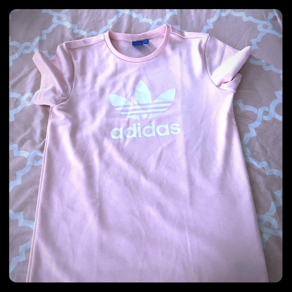 Pink Adidas shirt dress